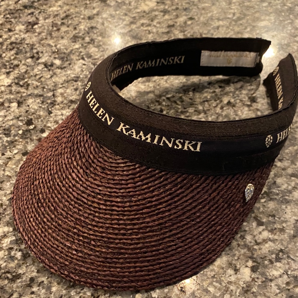 Helen Kaminski Dark Brown Raffia Bianca Visor - Picture 8 of 8